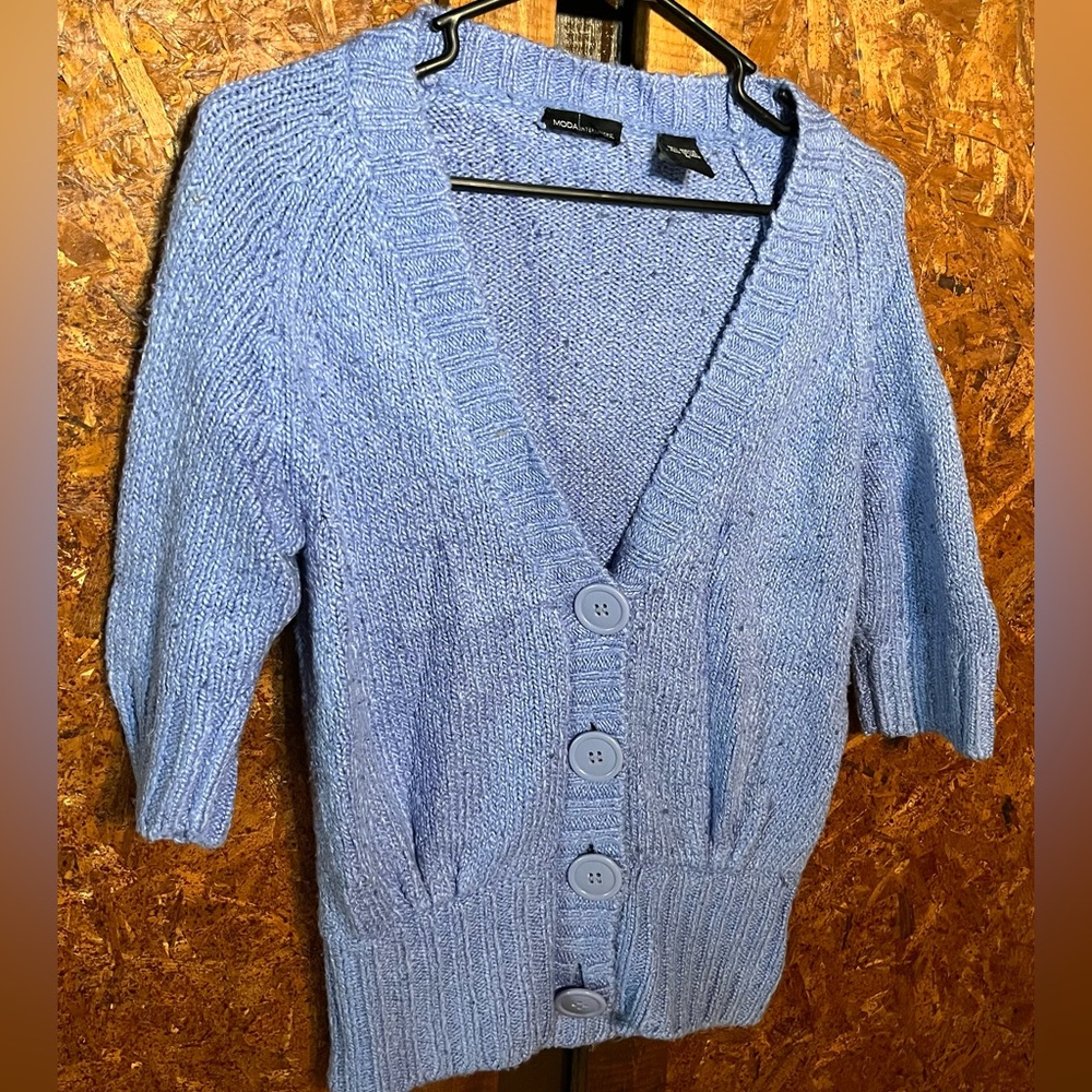 Moda blue elbow length sweater women sweater size medium